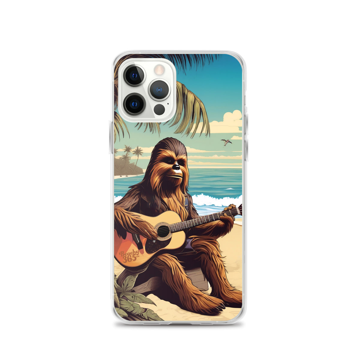 Bigfoot Playing Guitar on the Beach iPhone Case
