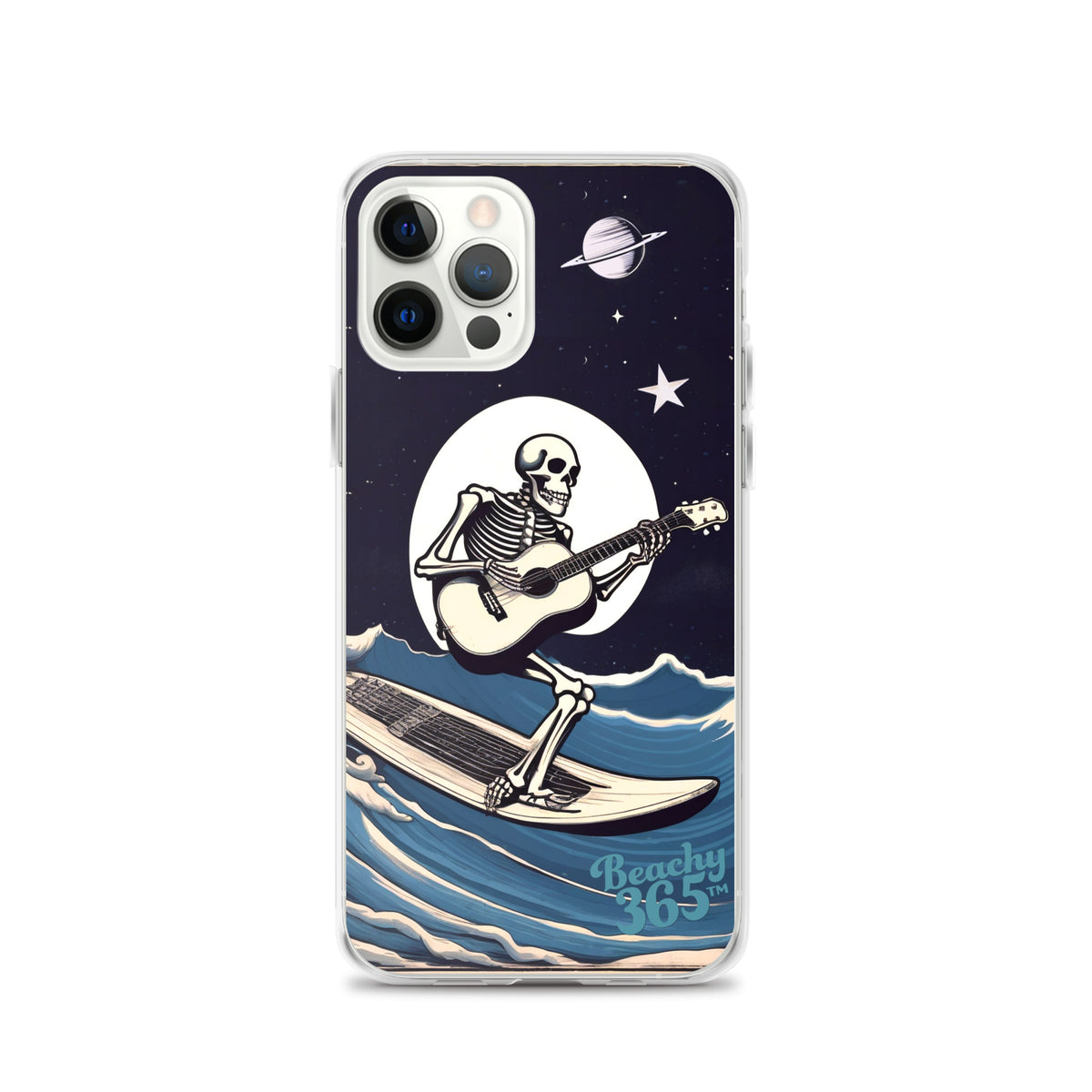 Skeleton Playing Guitar Surfing iPhone Case