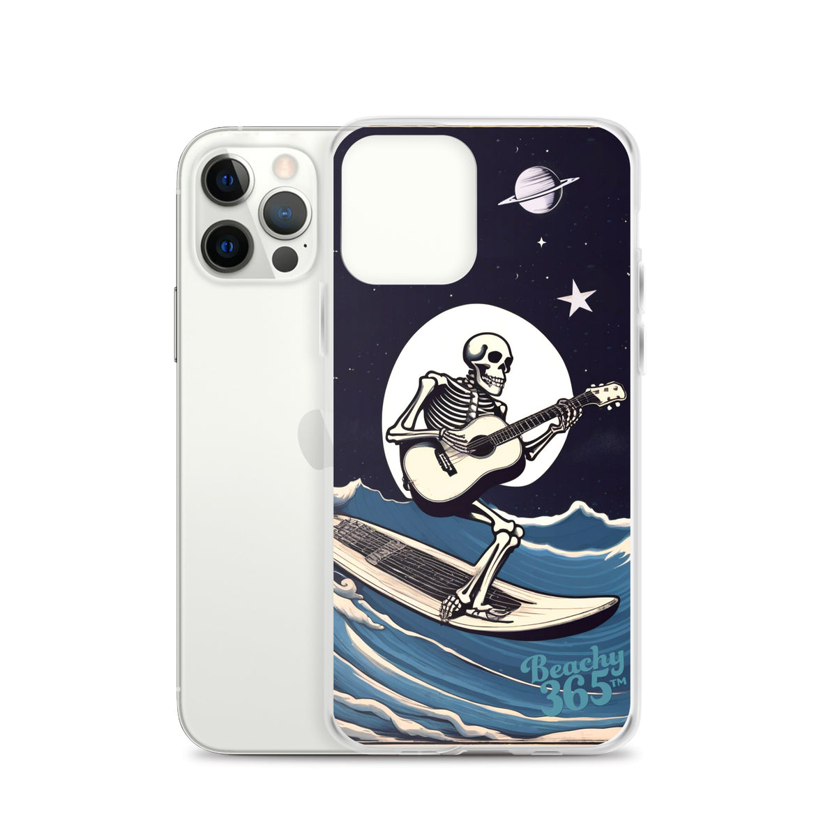 Skeleton Playing Guitar Surfing iPhone Case