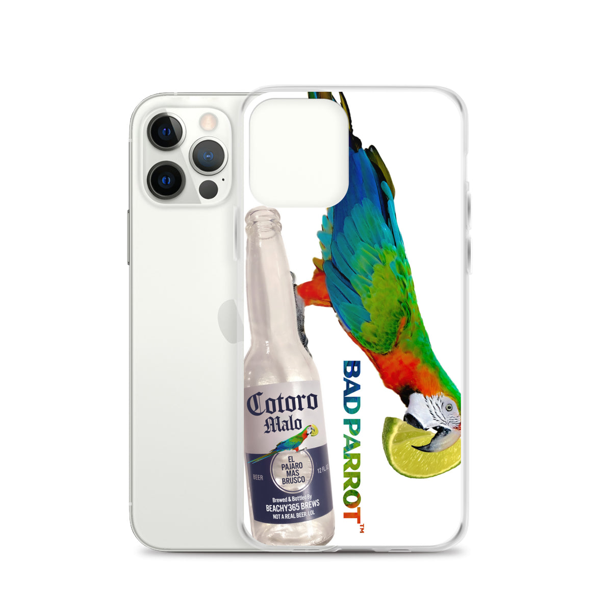 Bad Parrot with Beer and Lime Extreme-Close-Up iPhone Case