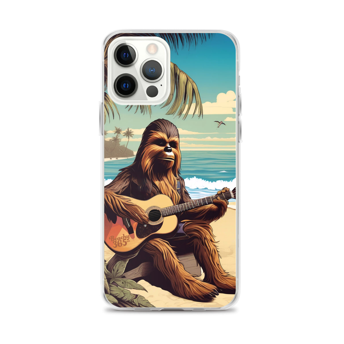 Bigfoot Playing Guitar on the Beach iPhone Case