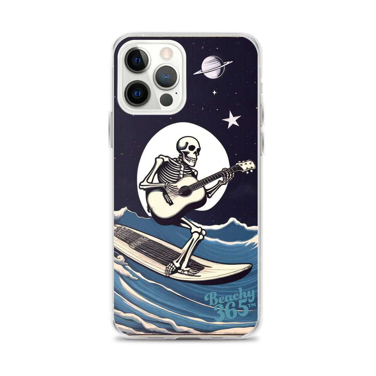 Skeleton Playing Guitar Surfing iPhone Case