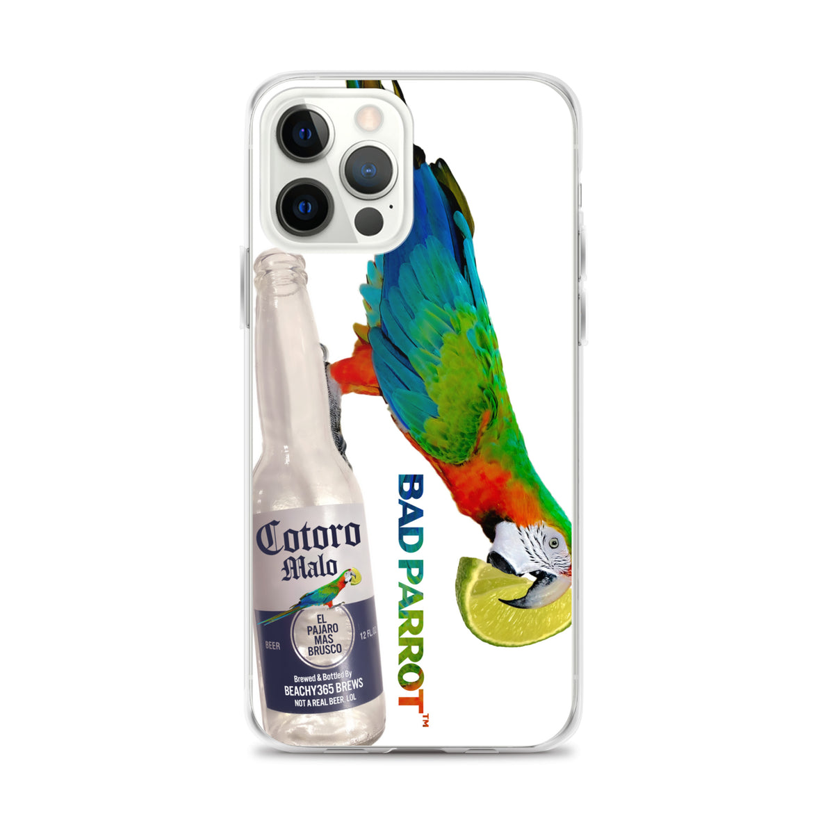 Bad Parrot with Beer and Lime Extreme-Close-Up iPhone Case