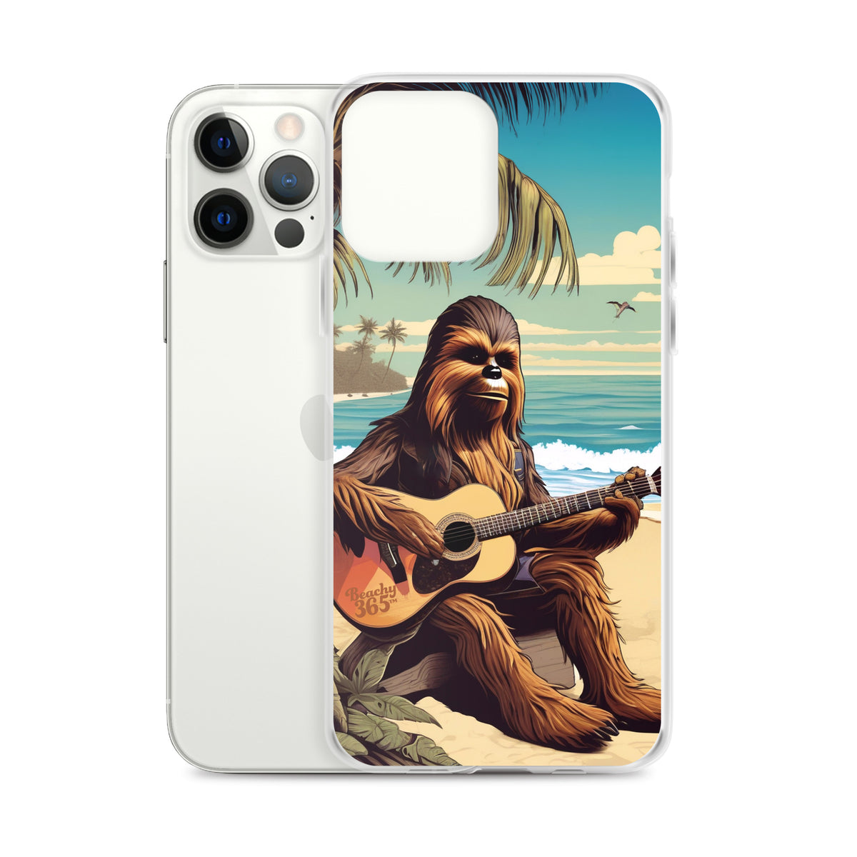 Bigfoot Playing Guitar on the Beach iPhone Case