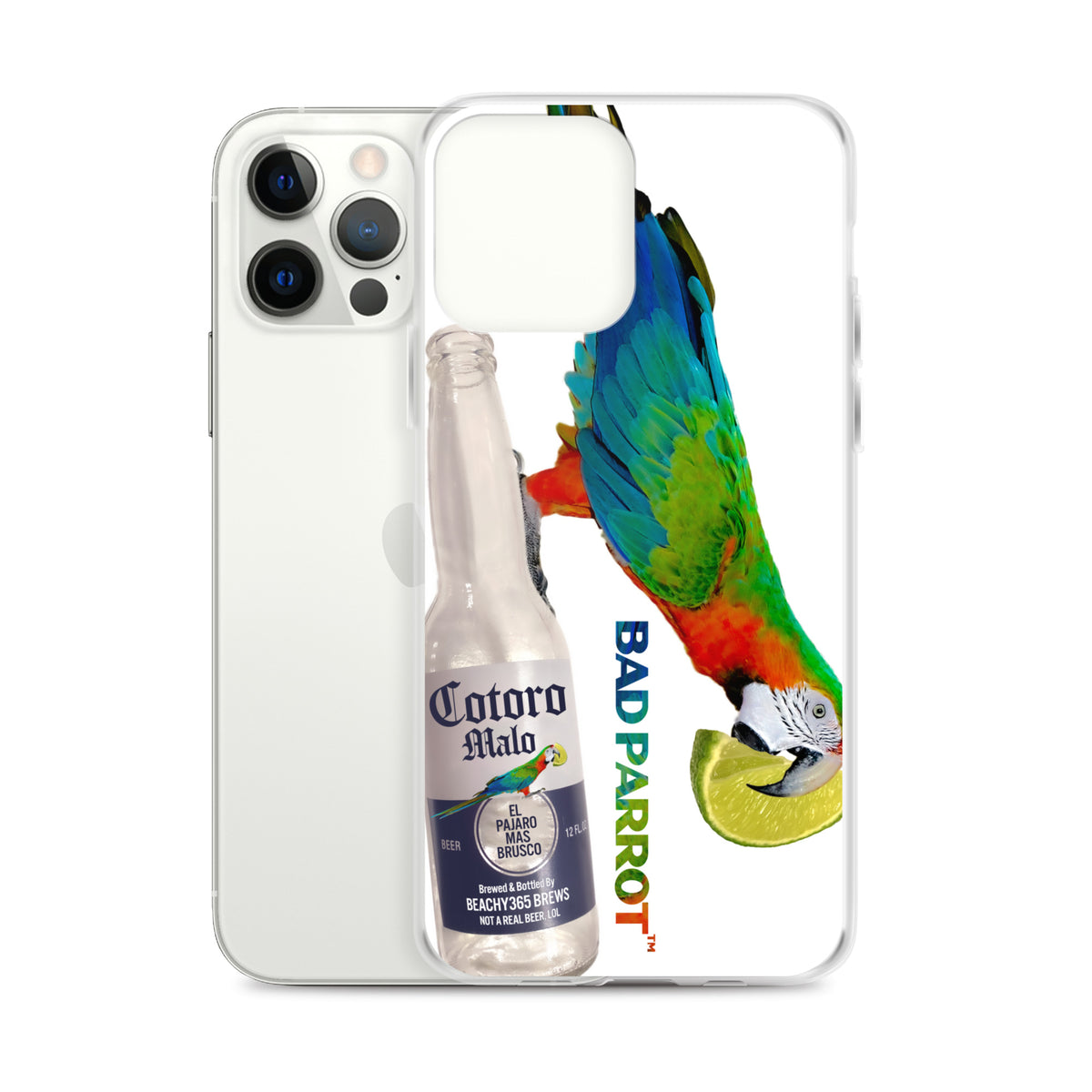 Bad Parrot with Beer and Lime Extreme-Close-Up iPhone Case