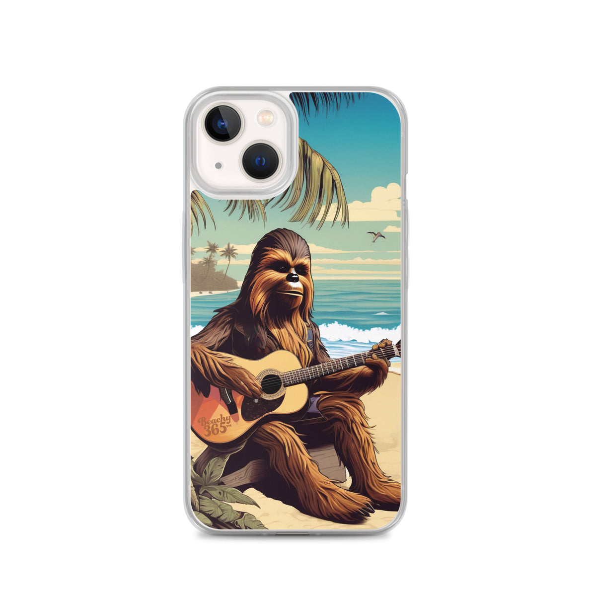 Bigfoot Playing Guitar on the Beach iPhone Case