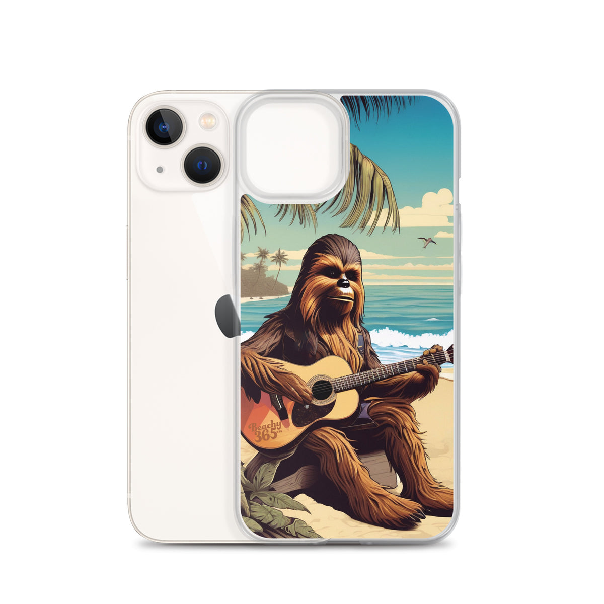 Bigfoot Playing Guitar on the Beach iPhone Case