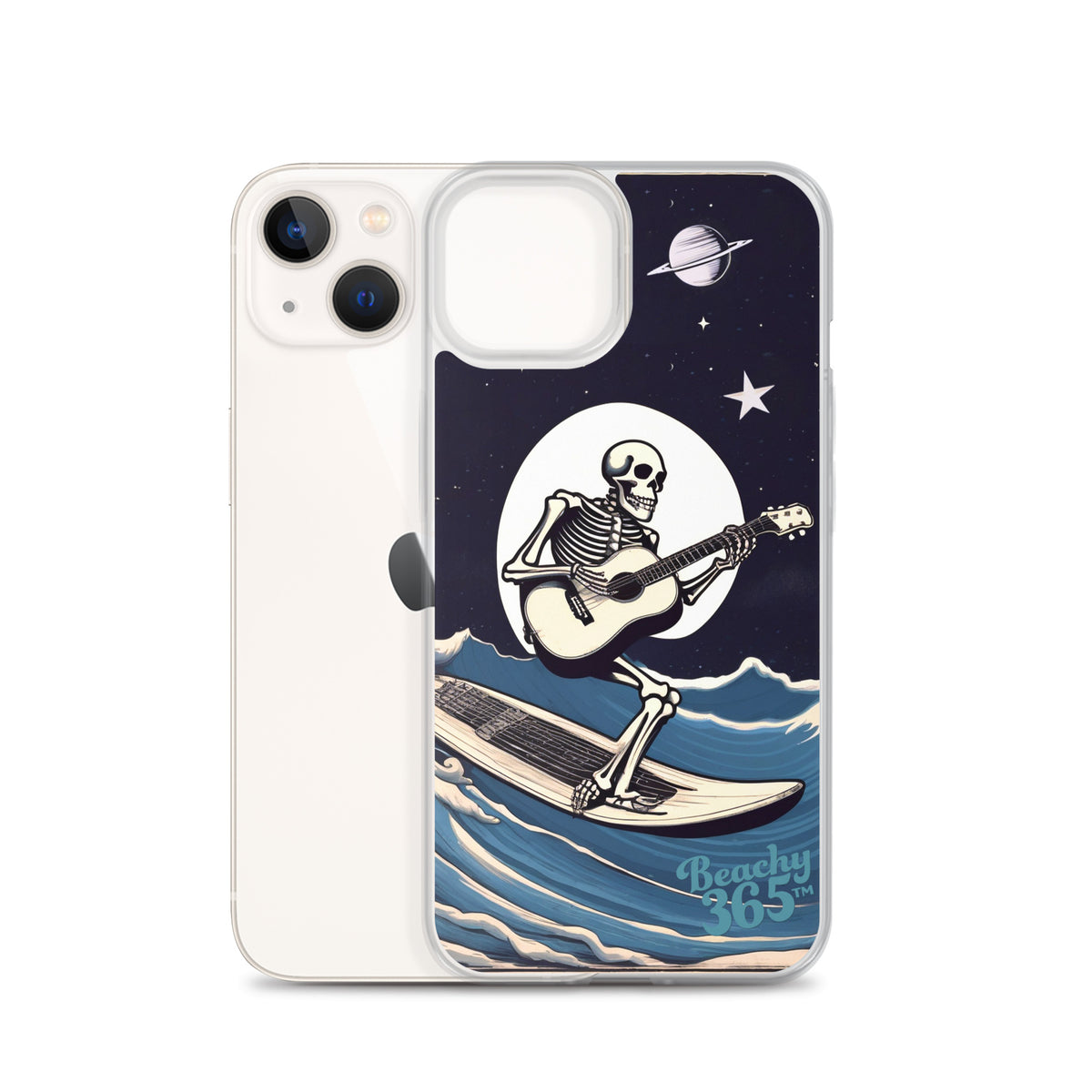 Skeleton Playing Guitar Surfing iPhone Case
