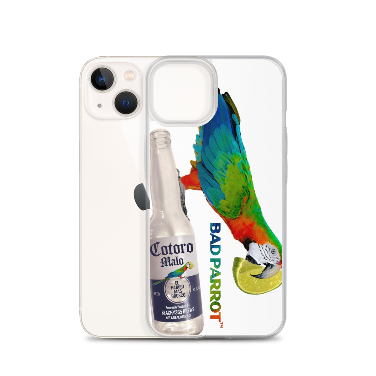 Bad Parrot with Beer and Lime Extreme-Close-Up iPhone Case