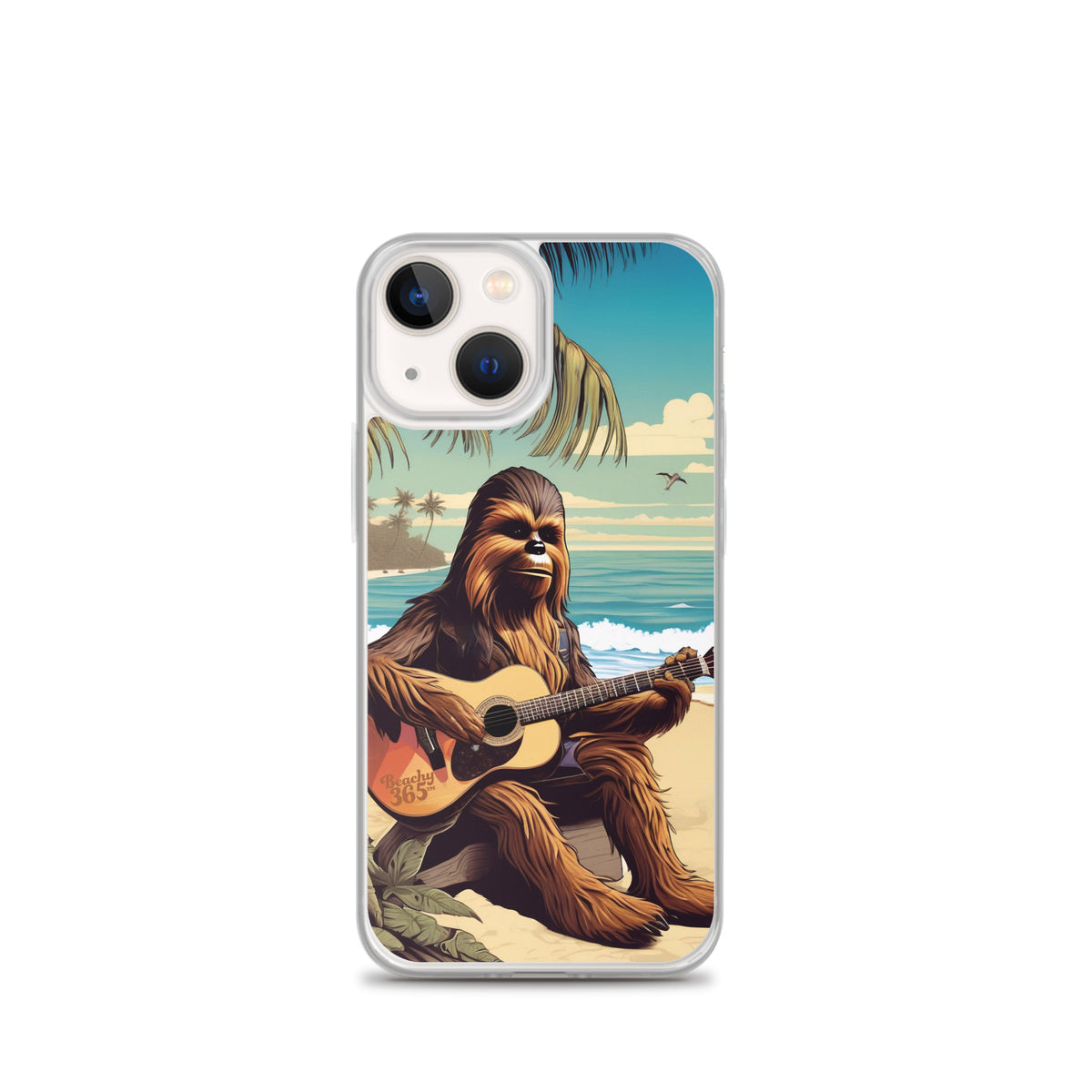 Bigfoot Playing Guitar on the Beach iPhone Case