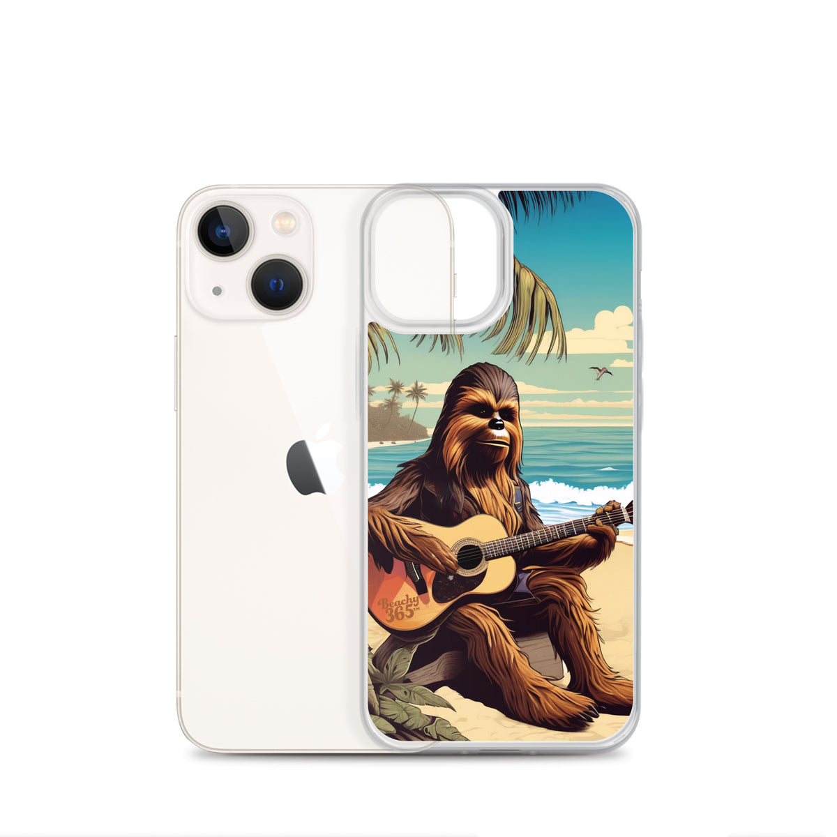 Bigfoot Playing Guitar on the Beach iPhone Case