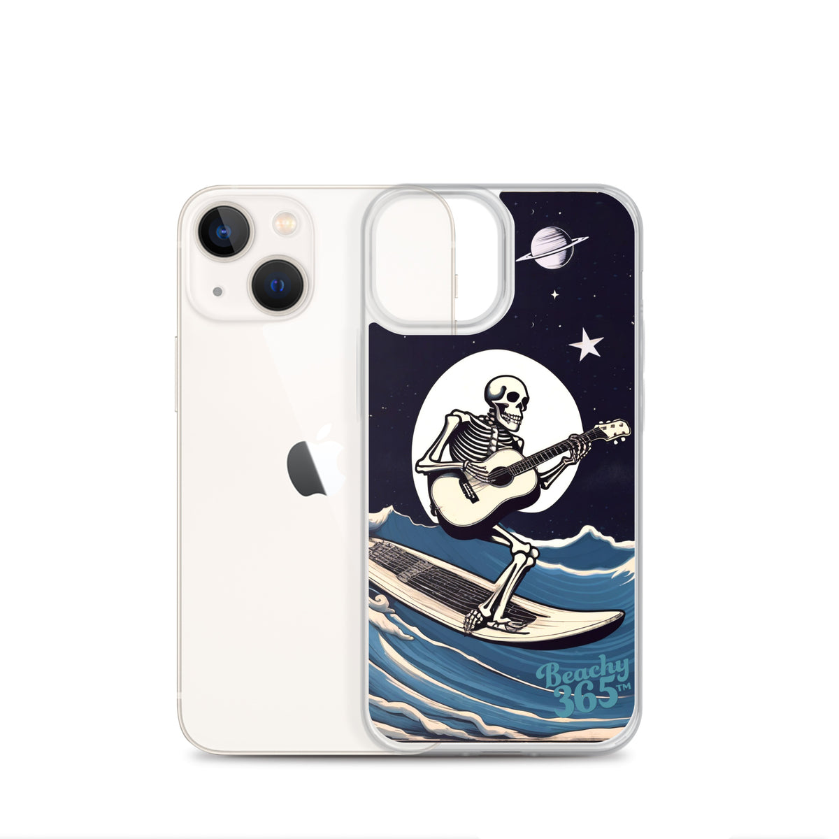 Skeleton Playing Guitar Surfing iPhone Case