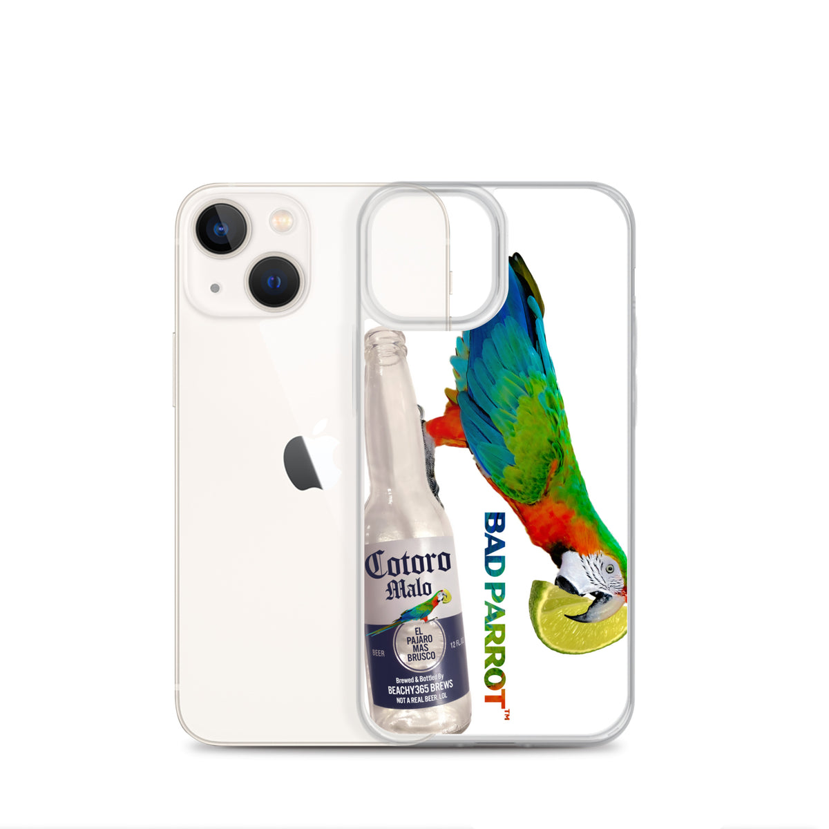 Bad Parrot with Beer and Lime Extreme-Close-Up iPhone Case
