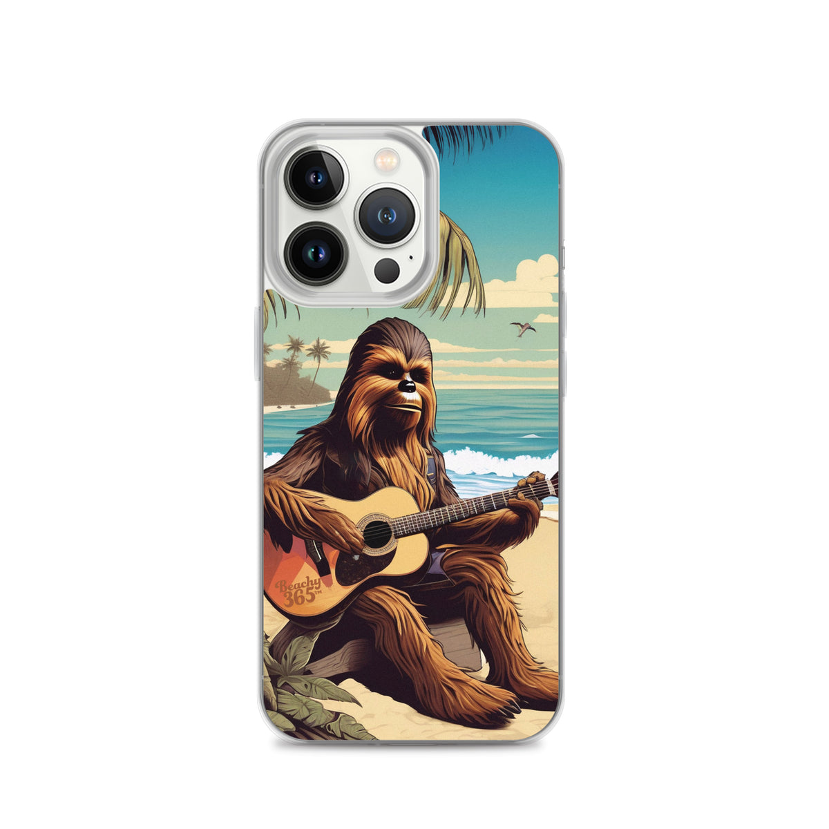Bigfoot Playing Guitar on the Beach iPhone Case
