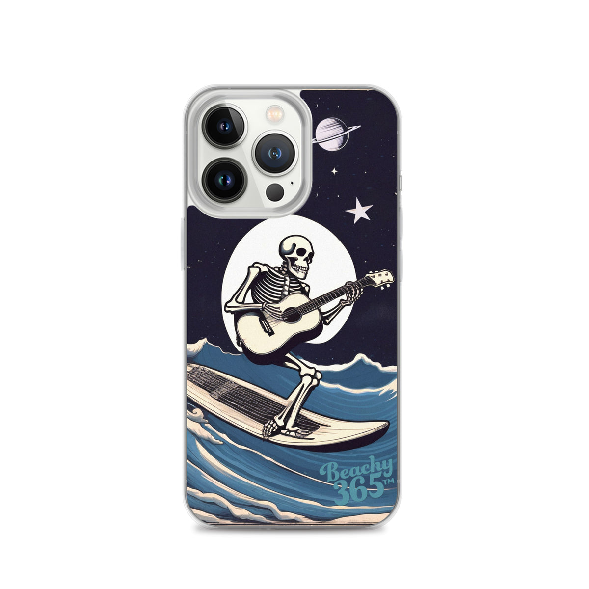 Skeleton Playing Guitar Surfing iPhone Case
