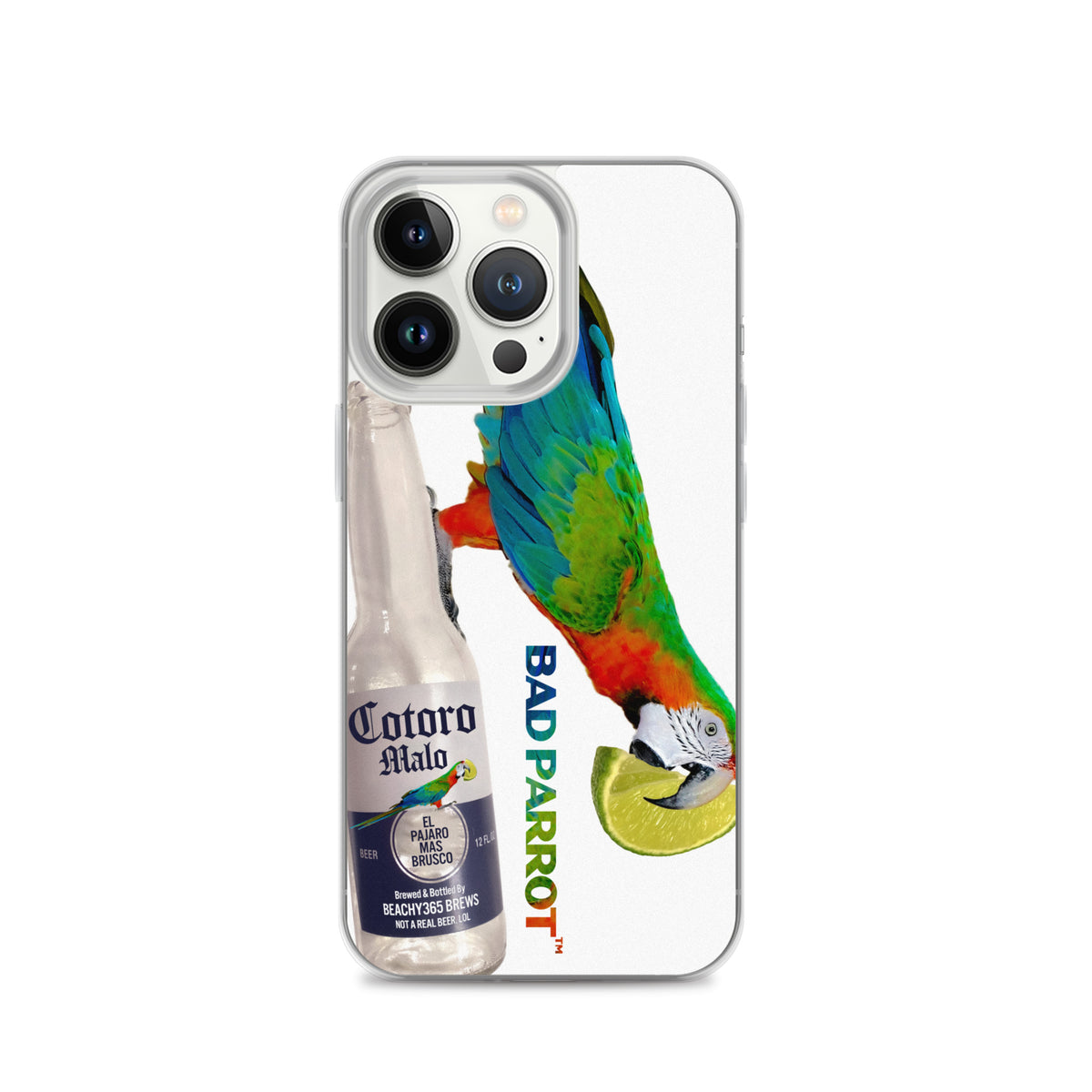 Bad Parrot with Beer and Lime Extreme-Close-Up iPhone Case