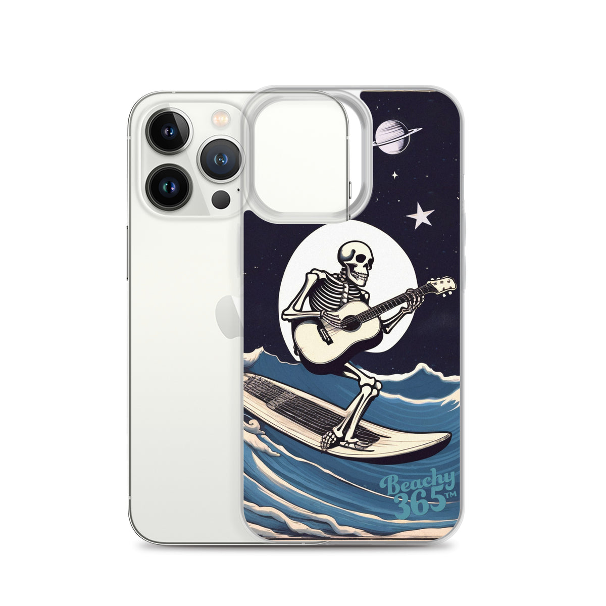 Skeleton Playing Guitar Surfing iPhone Case