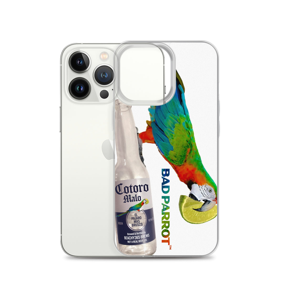 Bad Parrot with Beer and Lime Extreme-Close-Up iPhone Case