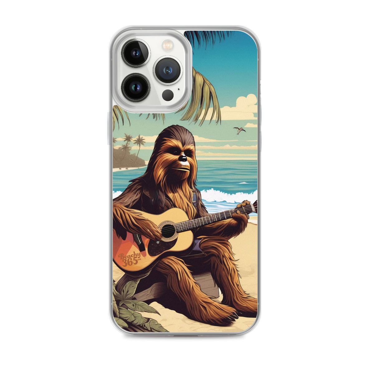Bigfoot Playing Guitar on the Beach iPhone Case