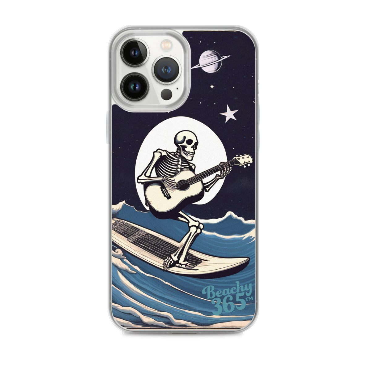 Skeleton Playing Guitar Surfing iPhone Case