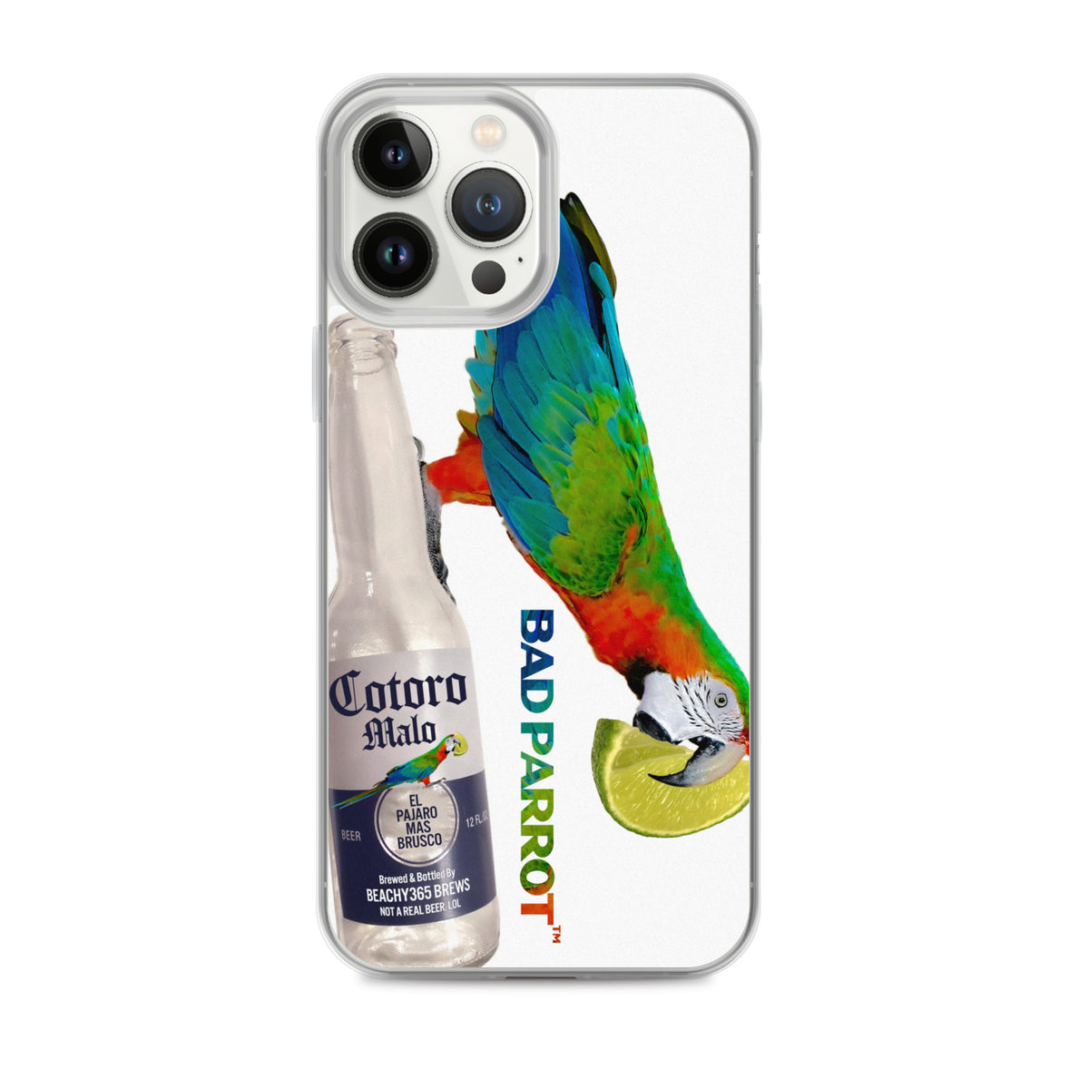 Bad Parrot with Beer and Lime Extreme-Close-Up iPhone Case