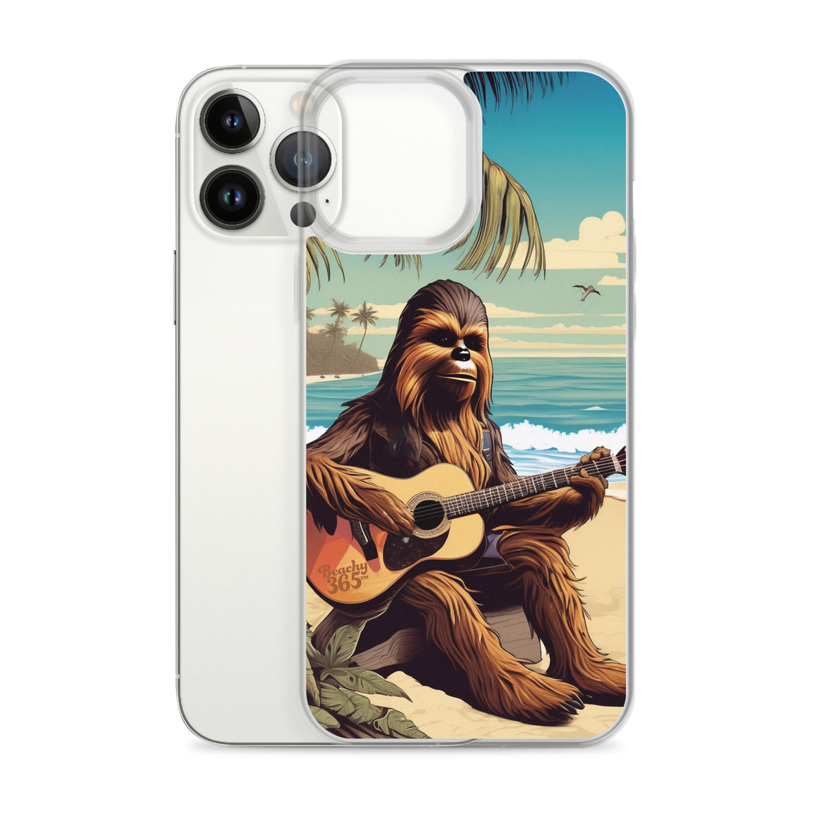 Bigfoot Playing Guitar on the Beach iPhone Case