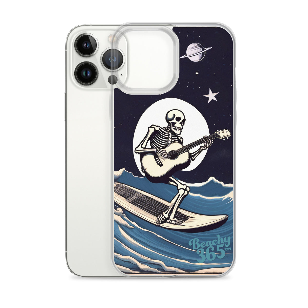 Skeleton Playing Guitar Surfing iPhone Case