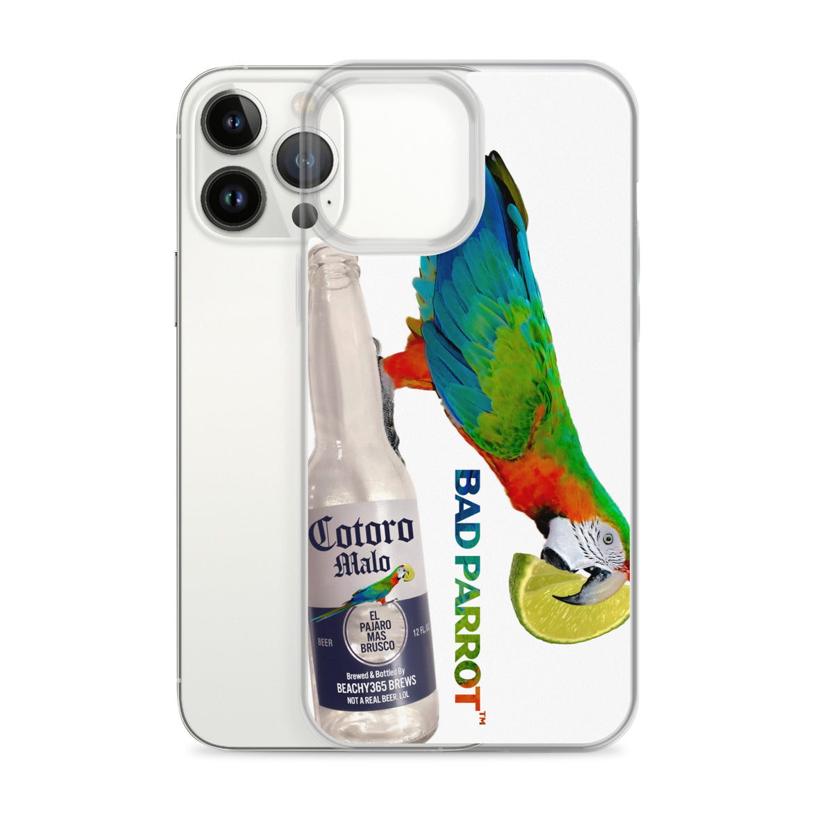 Bad Parrot with Beer and Lime Extreme-Close-Up iPhone Case