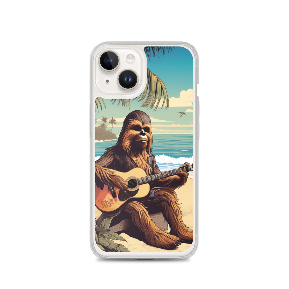 Bigfoot Playing Guitar on the Beach iPhone Case