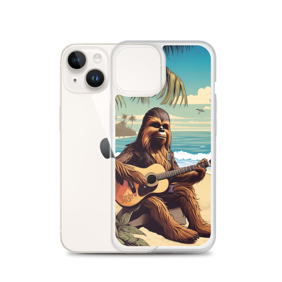 Bigfoot Playing Guitar on the Beach iPhone Case