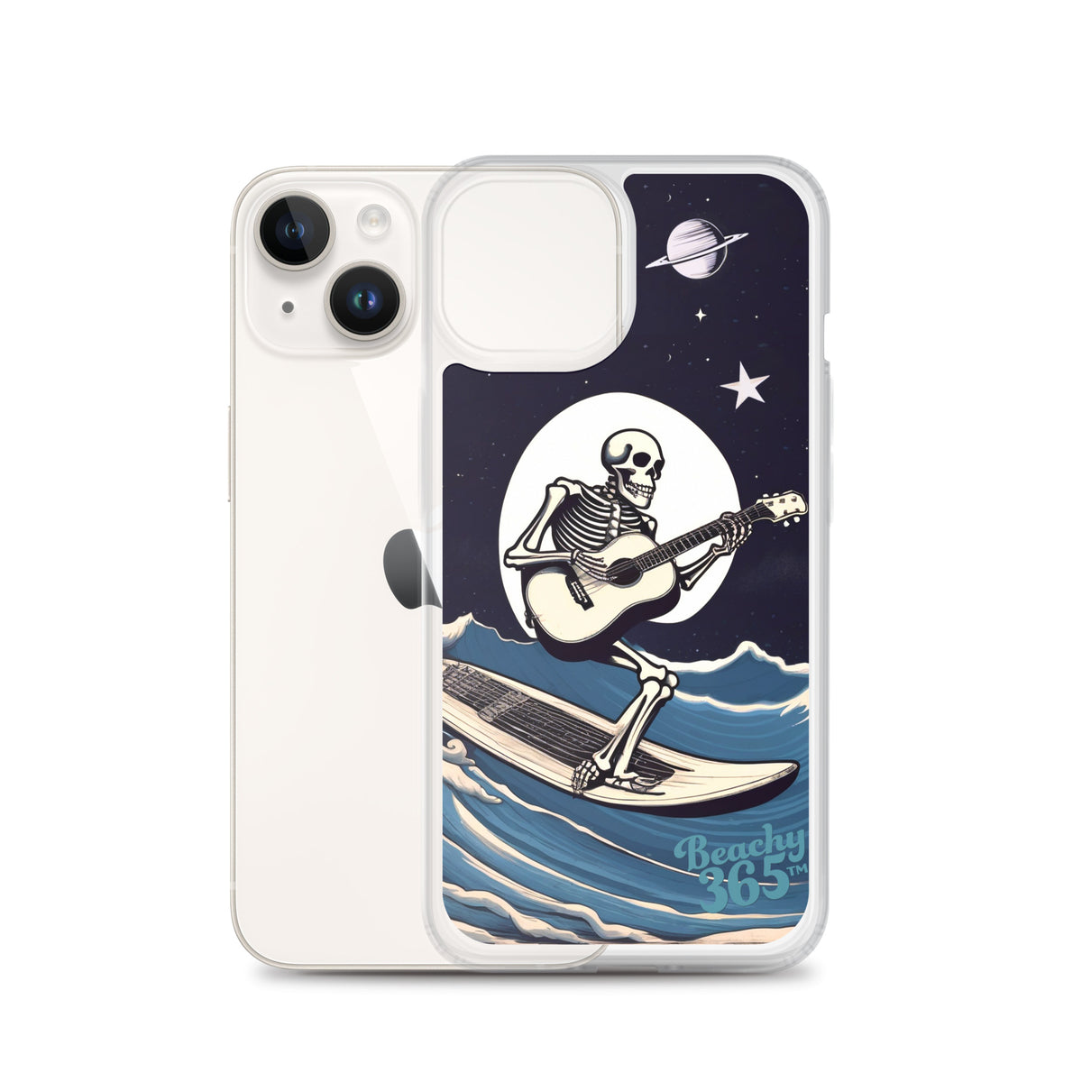 Skeleton Playing Guitar Surfing iPhone Case