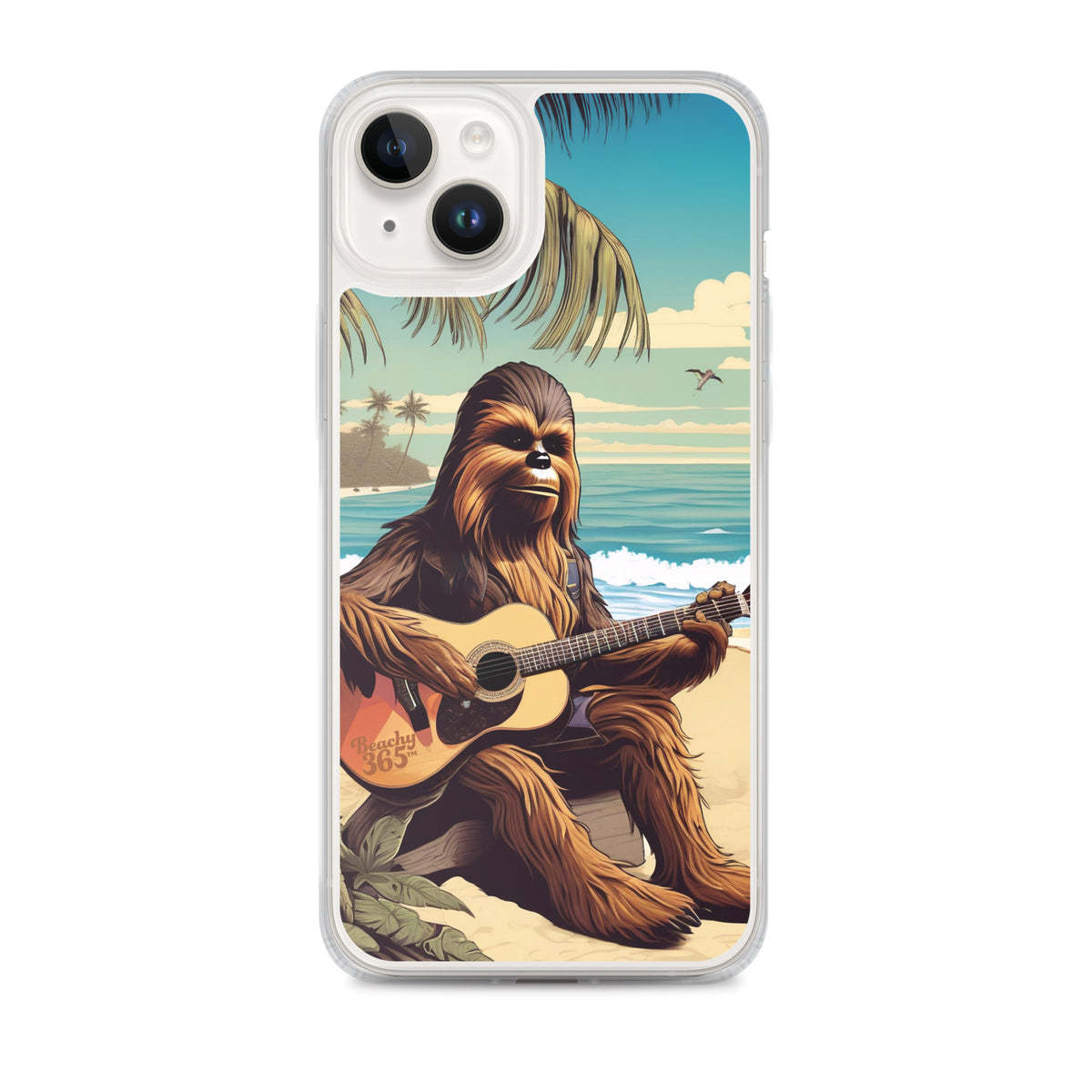 Bigfoot Playing Guitar on the Beach iPhone Case