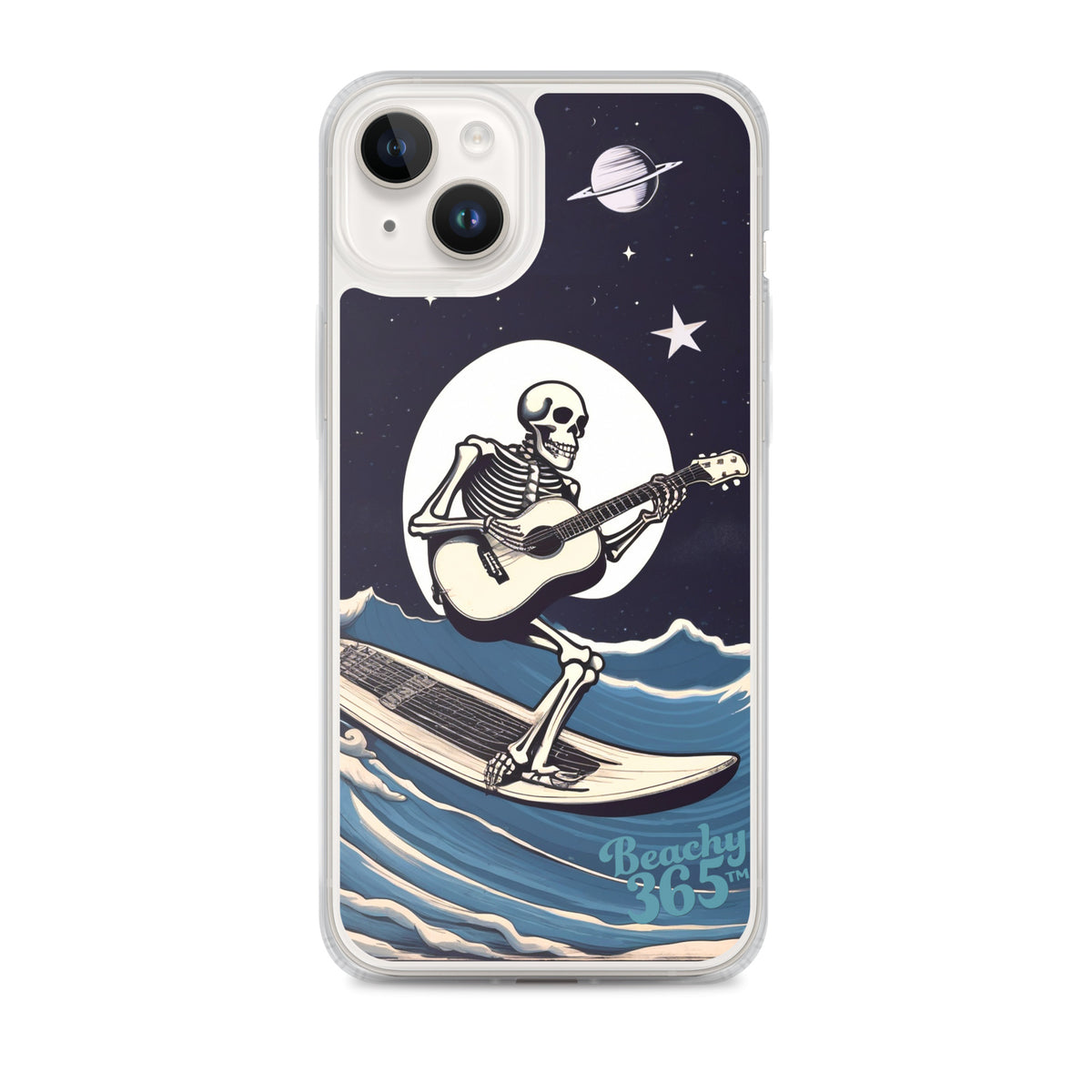 Skeleton Playing Guitar Surfing iPhone Case