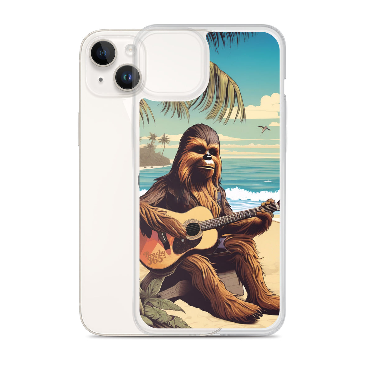 Bigfoot Playing Guitar on the Beach iPhone Case