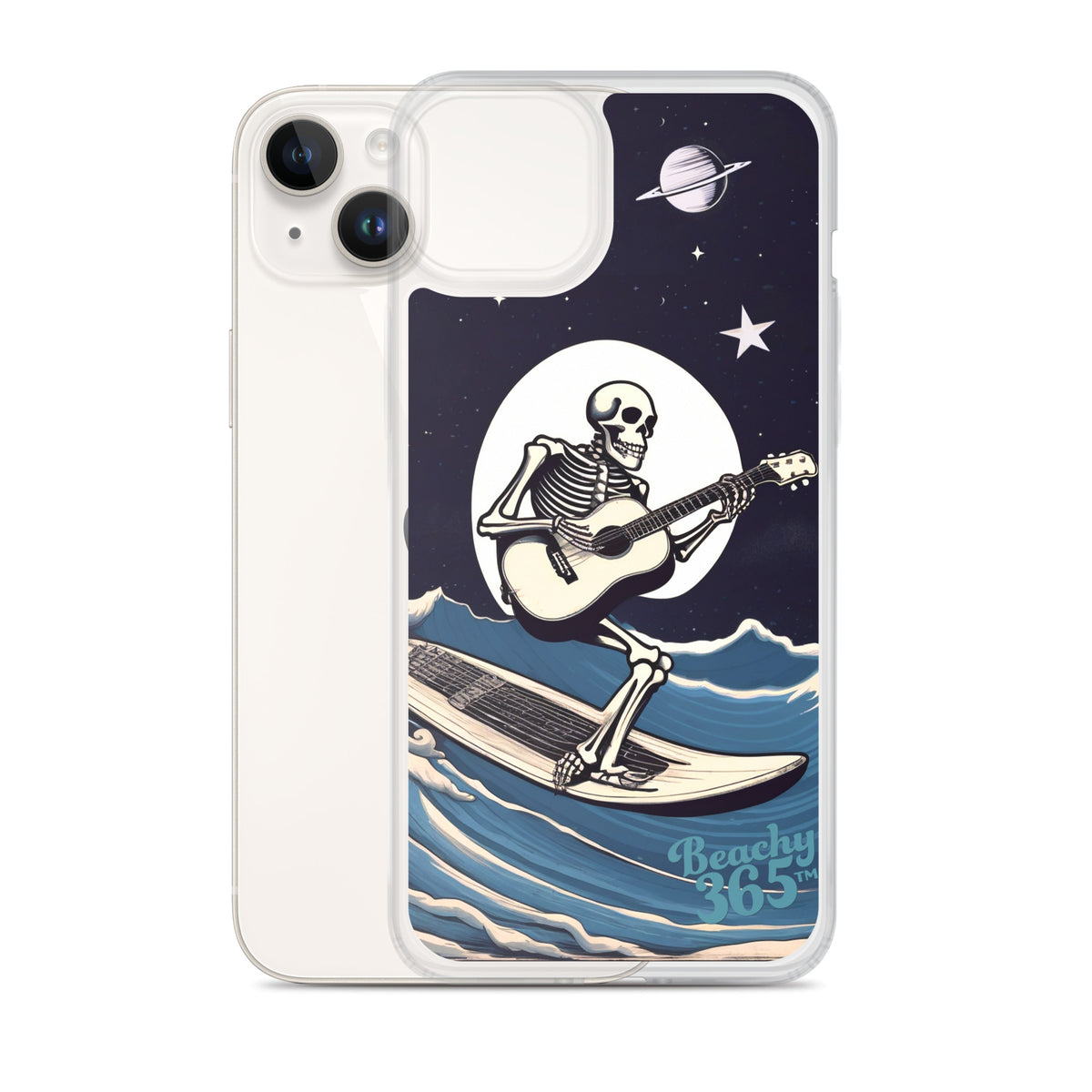 Skeleton Playing Guitar Surfing iPhone Case