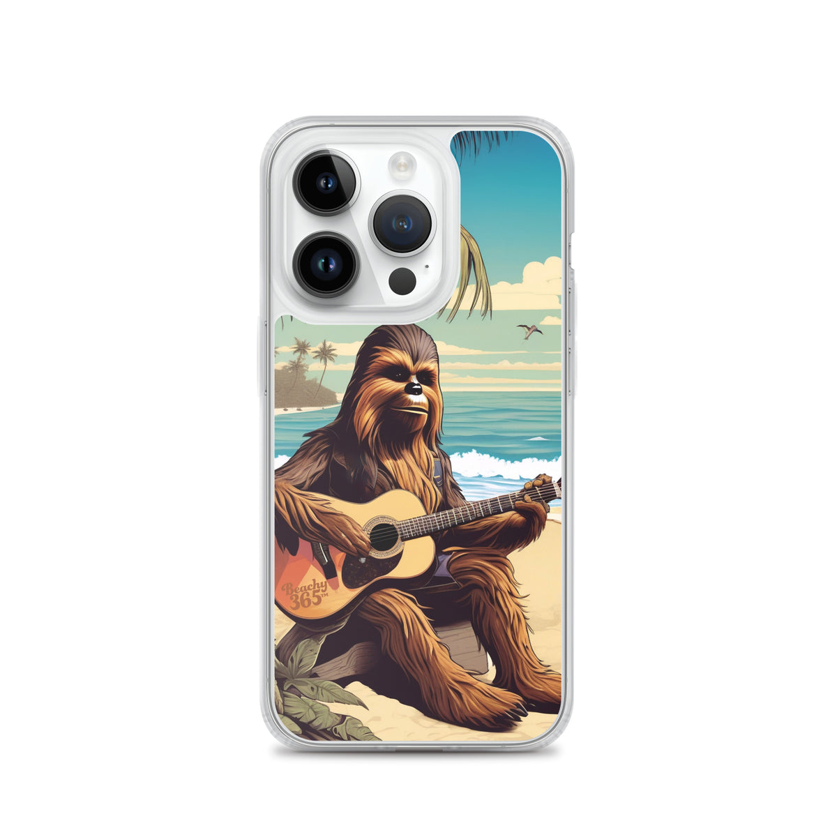Bigfoot Playing Guitar on the Beach iPhone Case
