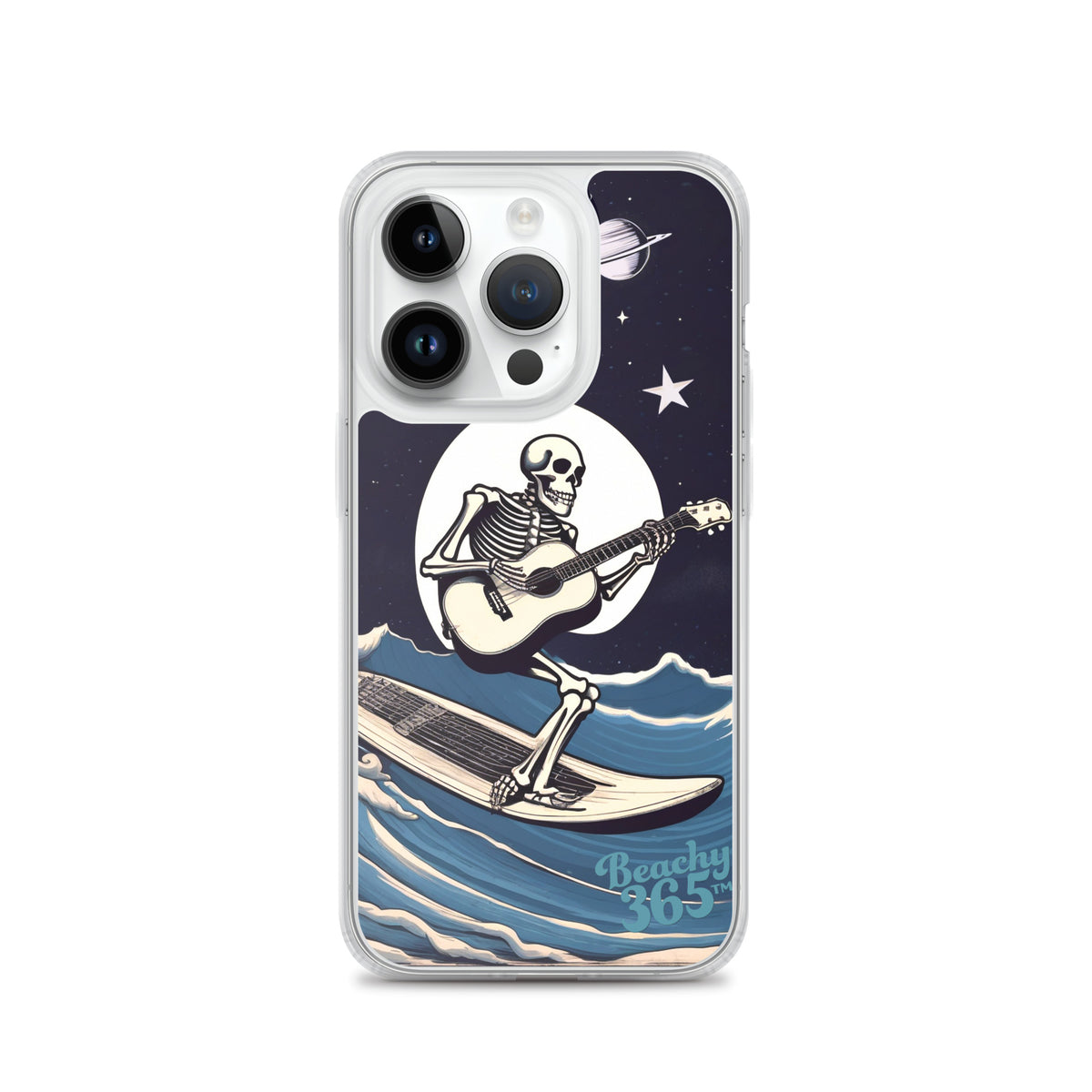 Skeleton Playing Guitar Surfing iPhone Case