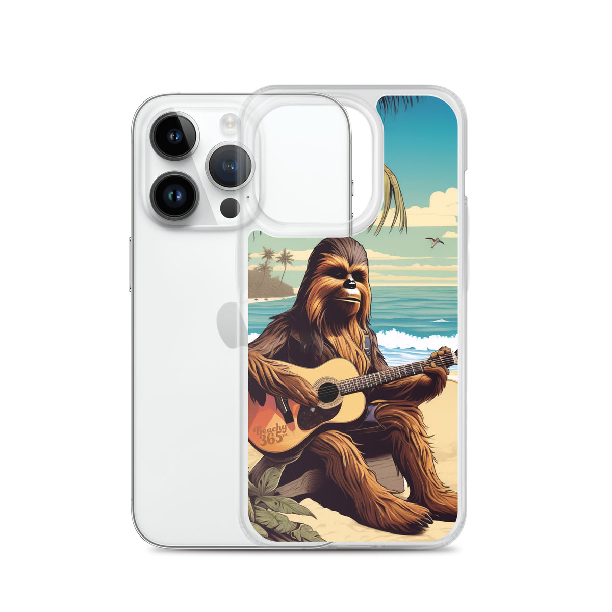 Bigfoot Playing Guitar on the Beach iPhone Case
