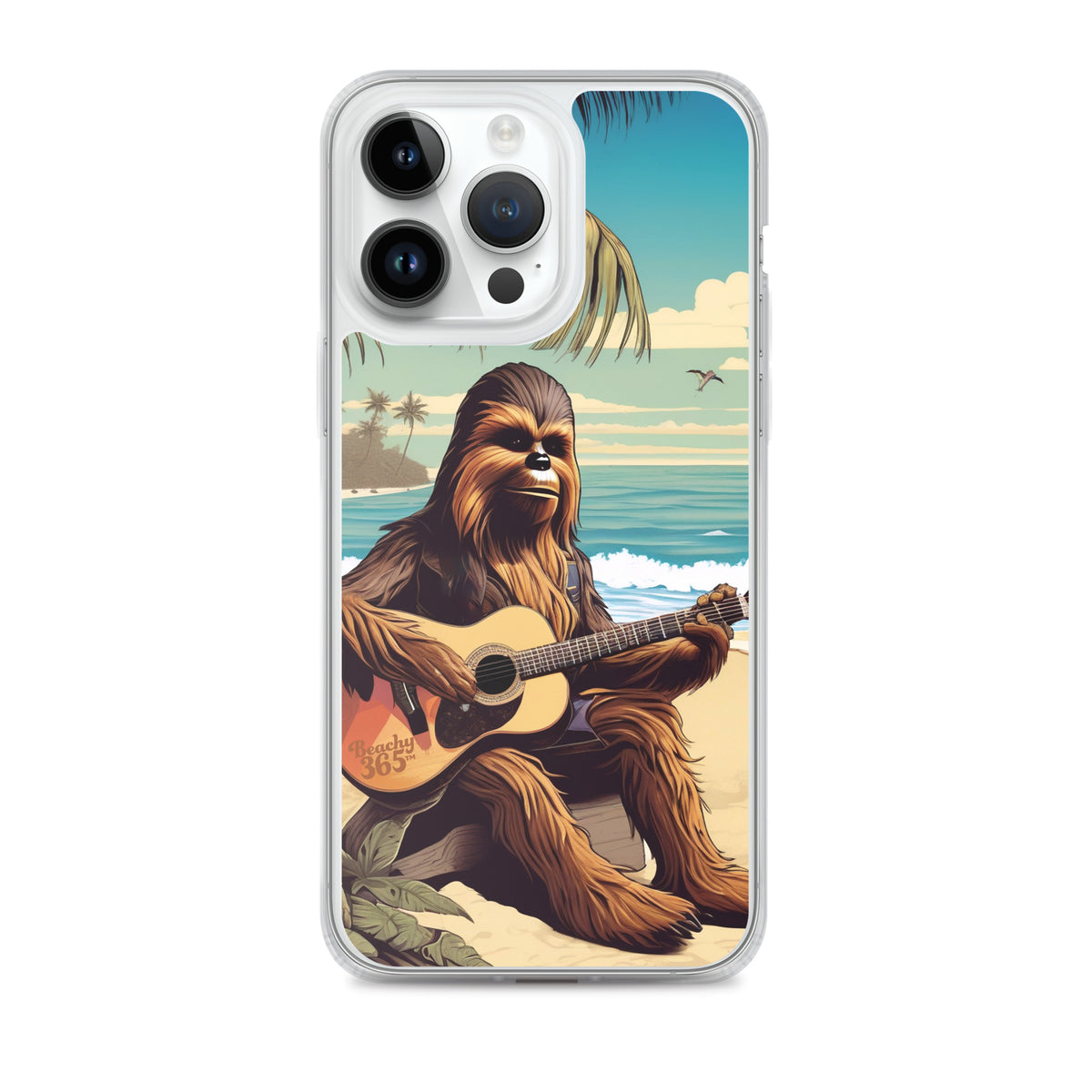 Bigfoot Playing Guitar on the Beach iPhone Case