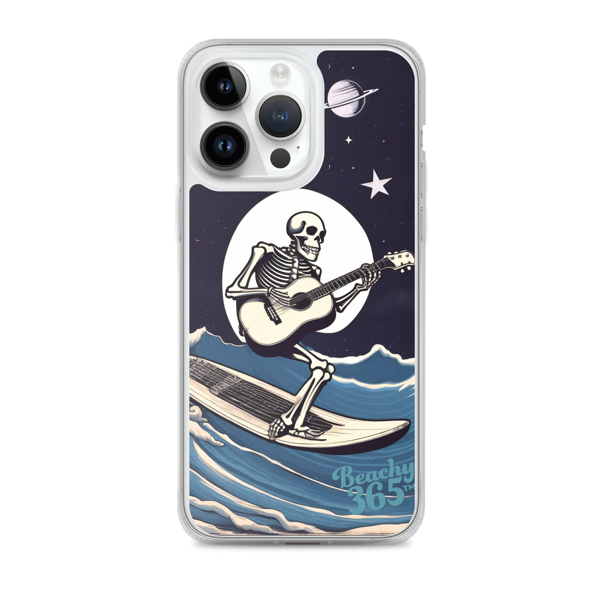 Skeleton Playing Guitar Surfing iPhone Case