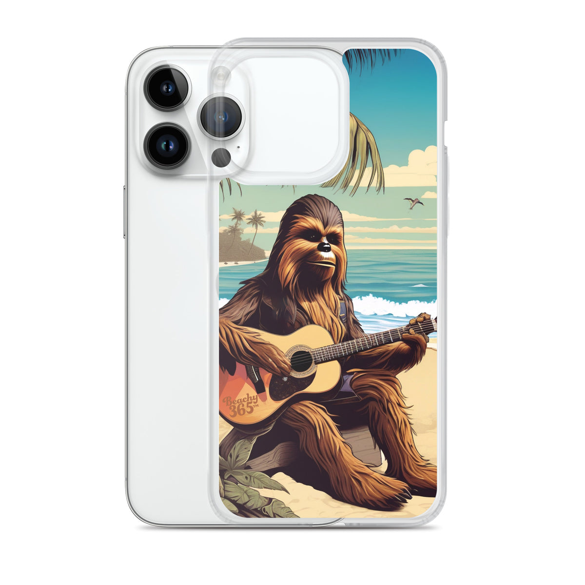 Bigfoot Playing Guitar on the Beach iPhone Case