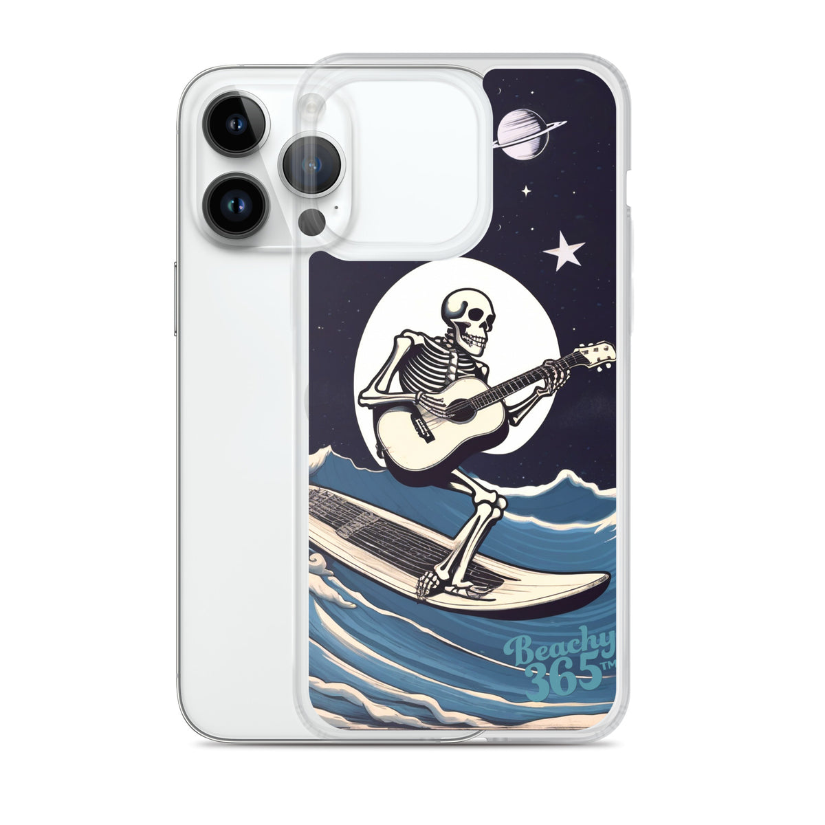 Skeleton Playing Guitar Surfing iPhone Case