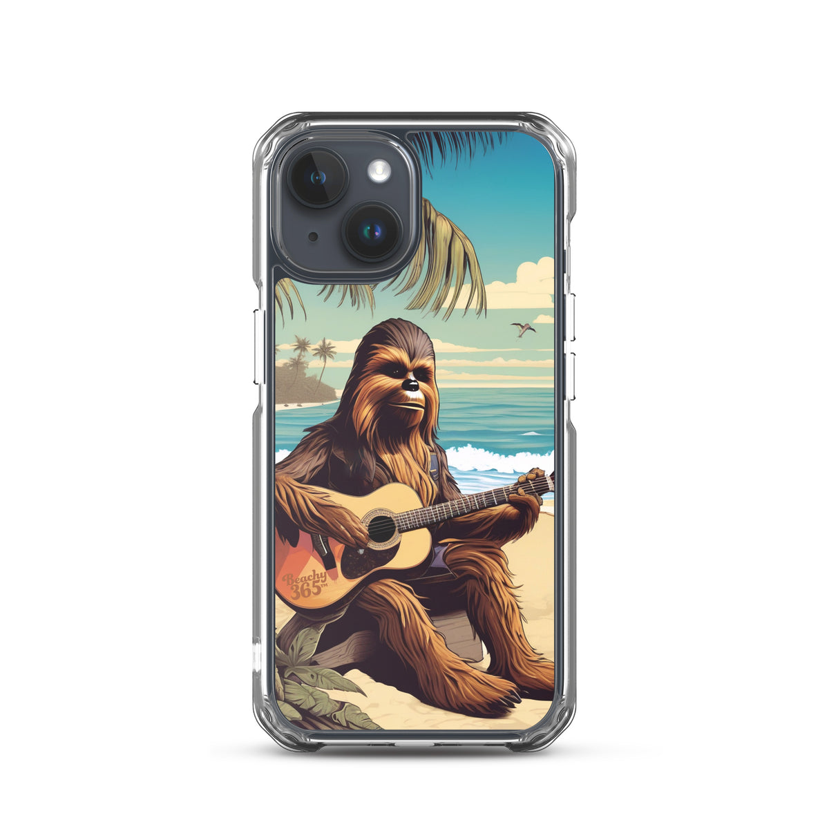 Bigfoot Playing Guitar on the Beach iPhone Case