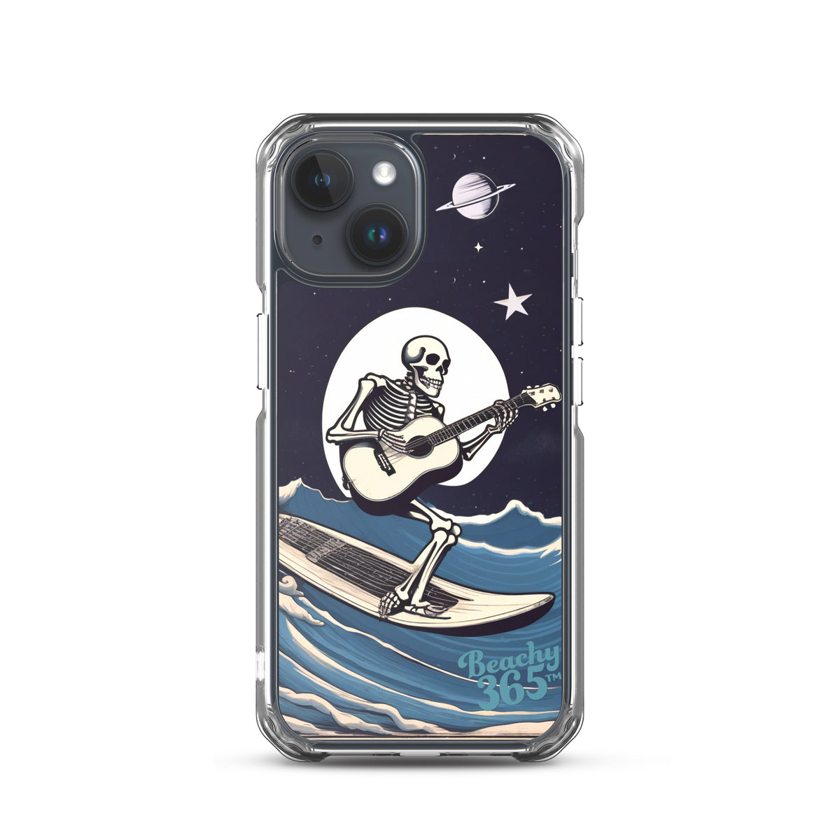 Skeleton Playing Guitar Surfing iPhone Case