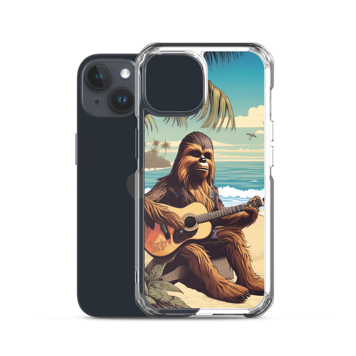 Bigfoot Playing Guitar on the Beach iPhone Case