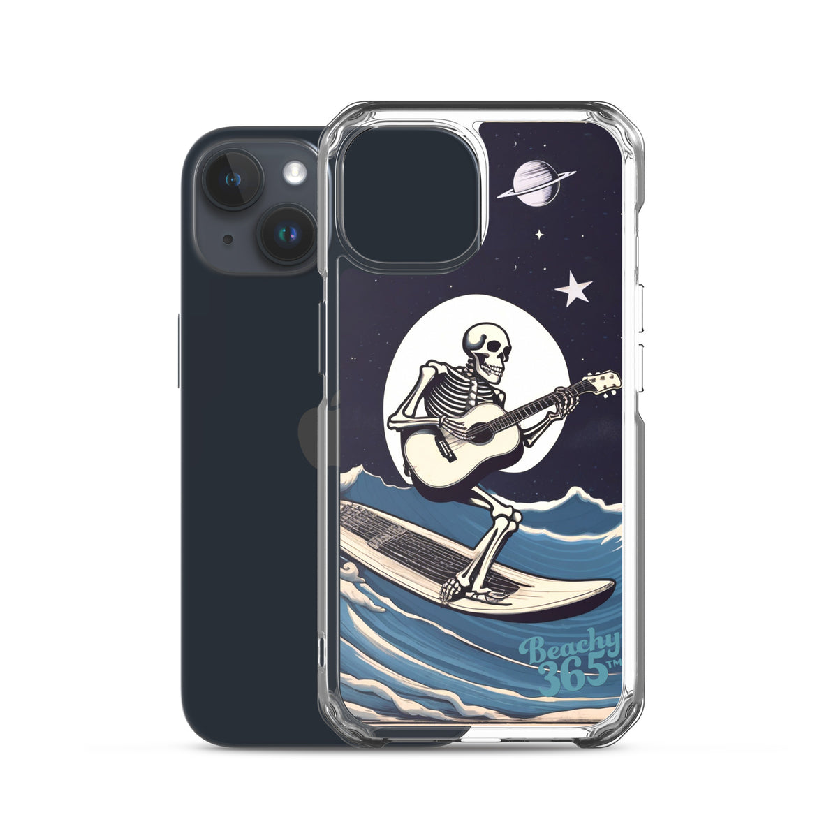 Skeleton Playing Guitar Surfing iPhone Case