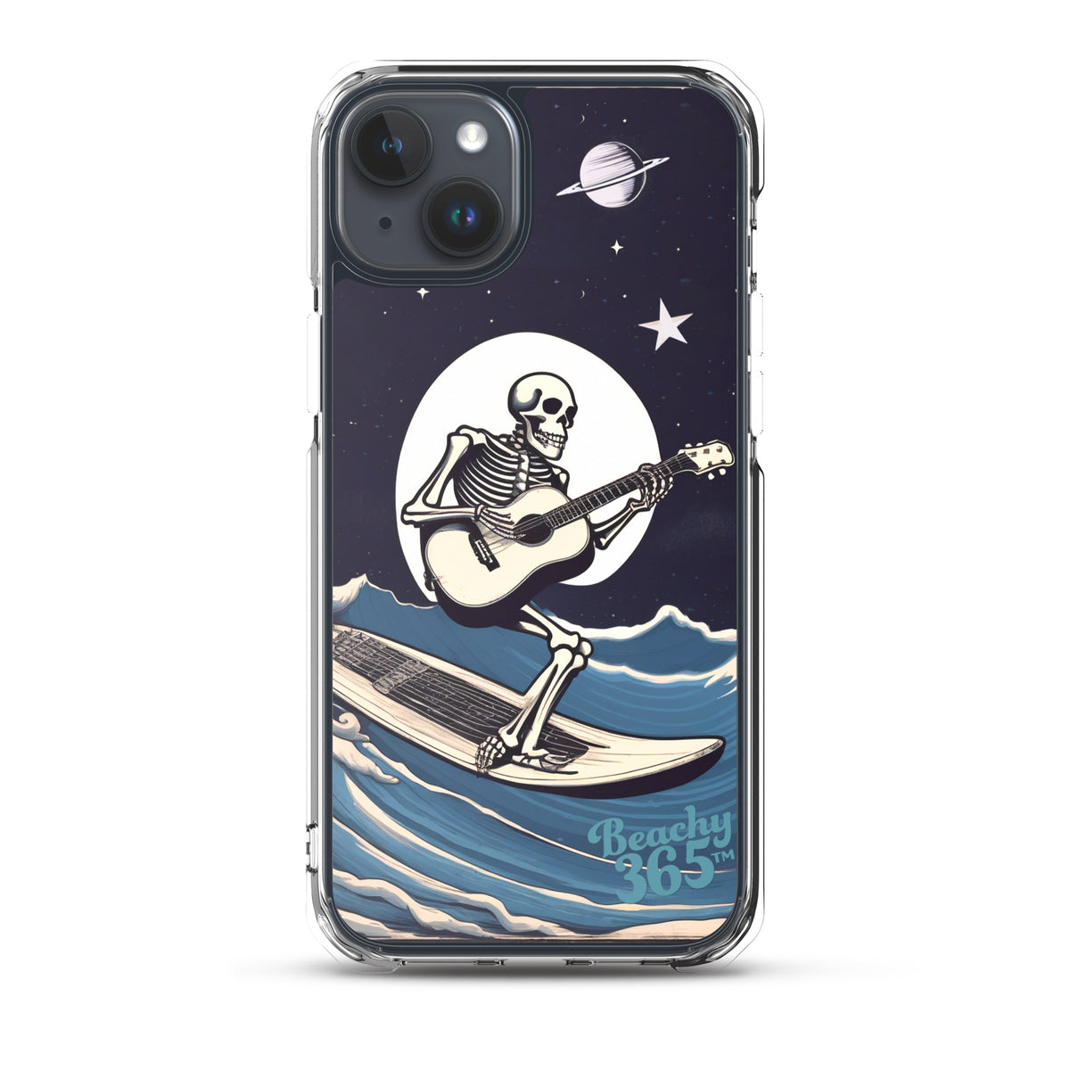 Skeleton Playing Guitar Surfing iPhone Case