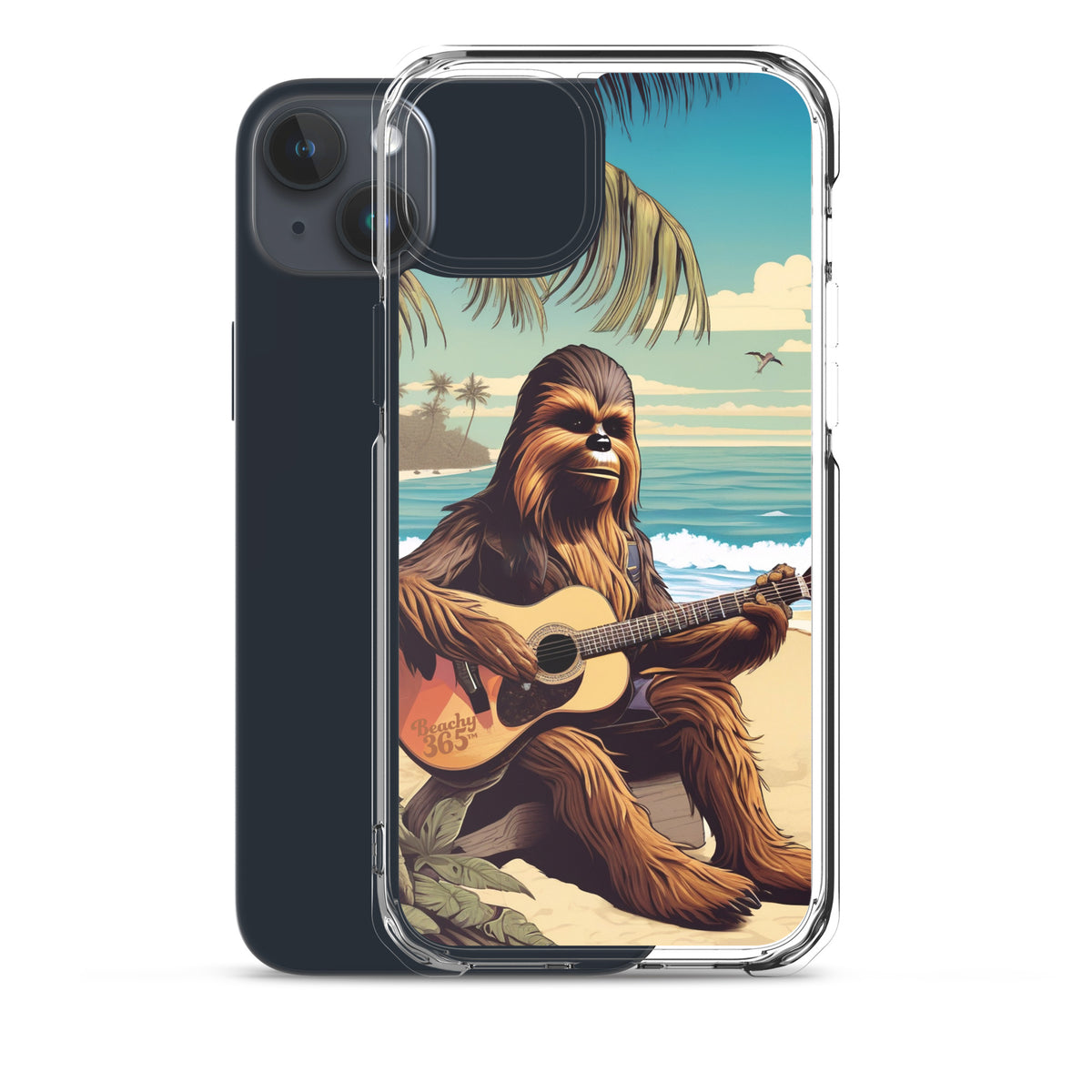 Bigfoot Playing Guitar on the Beach iPhone Case