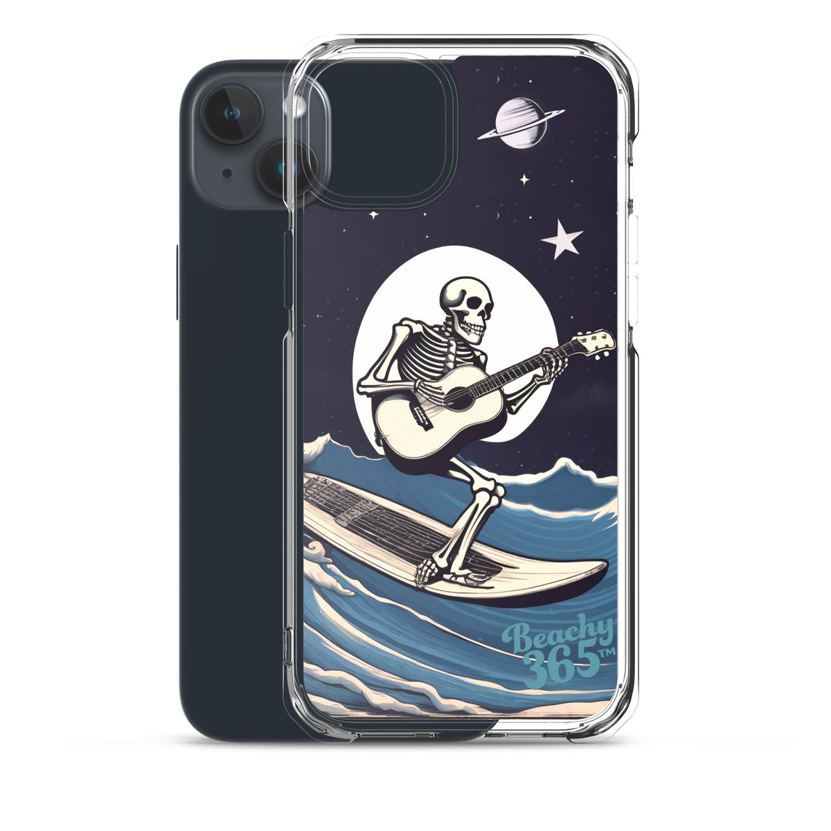 Skeleton Playing Guitar Surfing iPhone Case