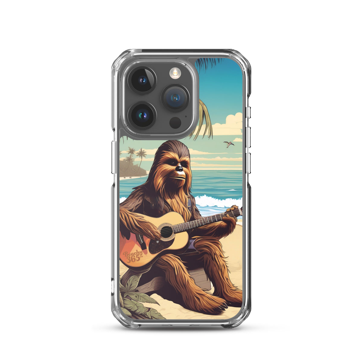 Bigfoot Playing Guitar on the Beach iPhone Case